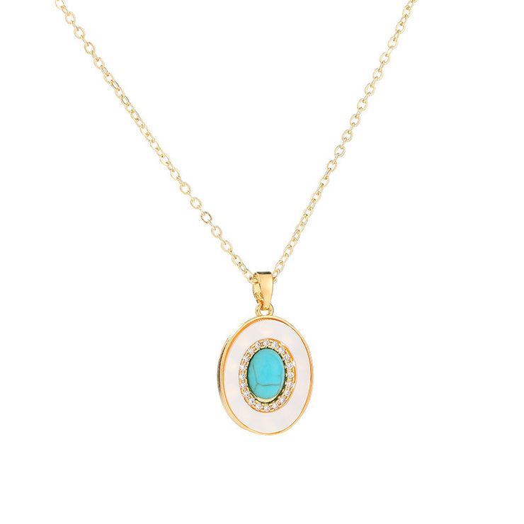 Fashion Simple Niche Oval Couple Necklace