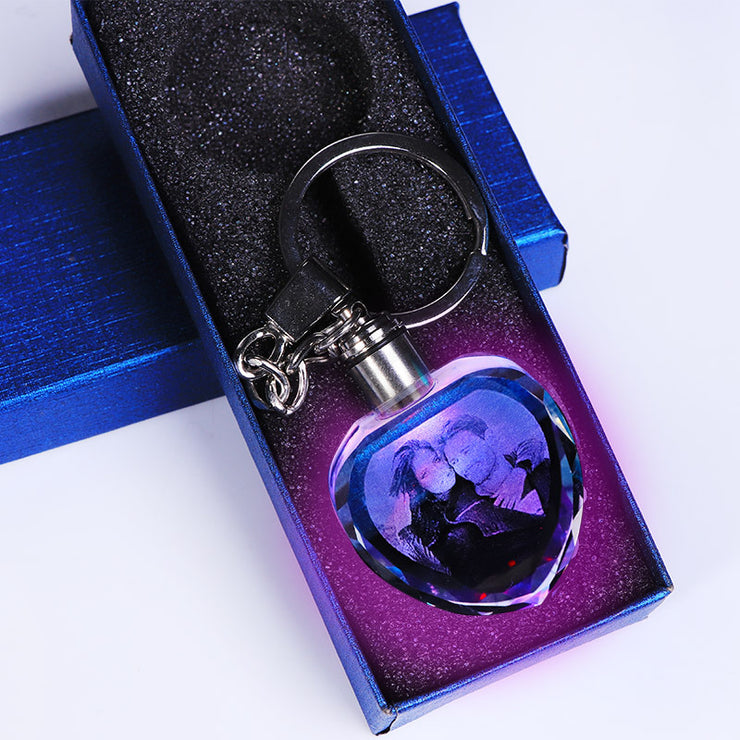 Llavero de cristal con foto personalizada