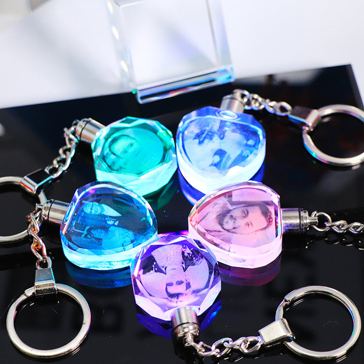 Llavero de cristal con foto personalizada