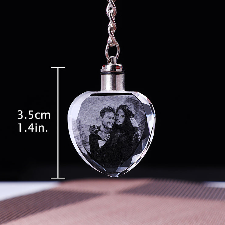 Llavero de cristal con foto personalizada