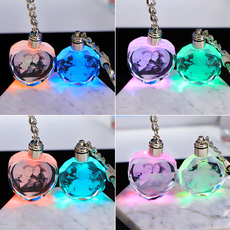Llavero de cristal con foto personalizada