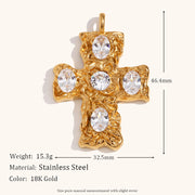Niche Retro 18K Gold Wave Pearl Pendant
