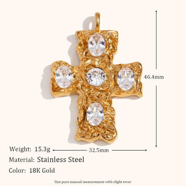 Niche Retro 18K Gold Wave Pearl Pendant