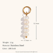 Niche Retro 18K Gold Wave Pearl Pendant