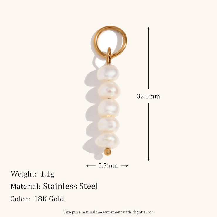 Niche Retro 18K Gold Wave Pearl Pendant