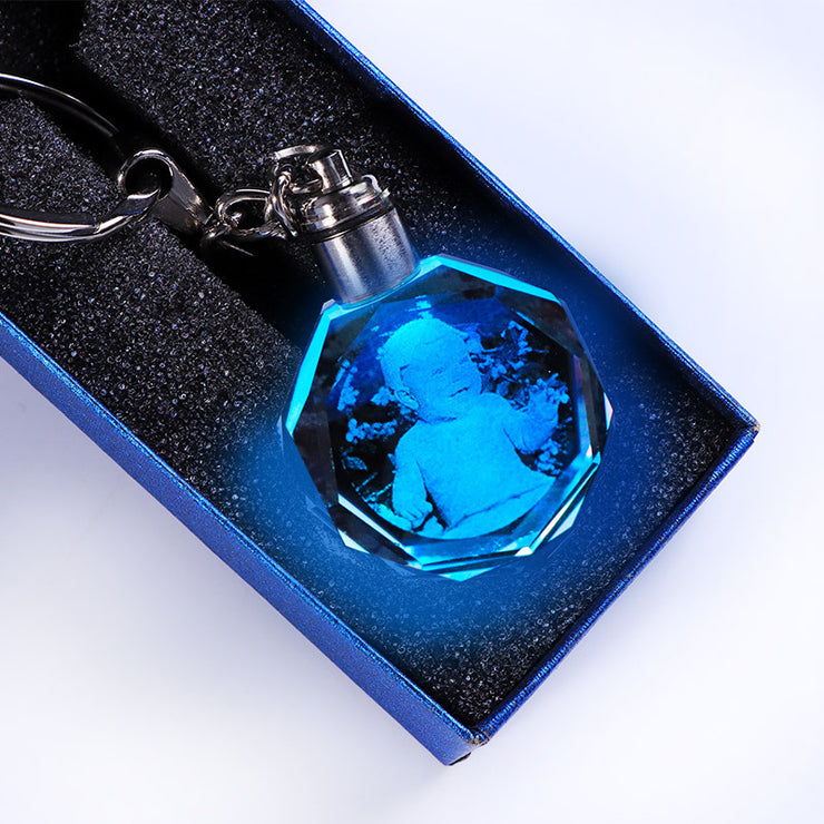 Llavero de cristal con foto personalizada