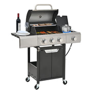 Burner Grill Stainless Gas Grill With Side Stove