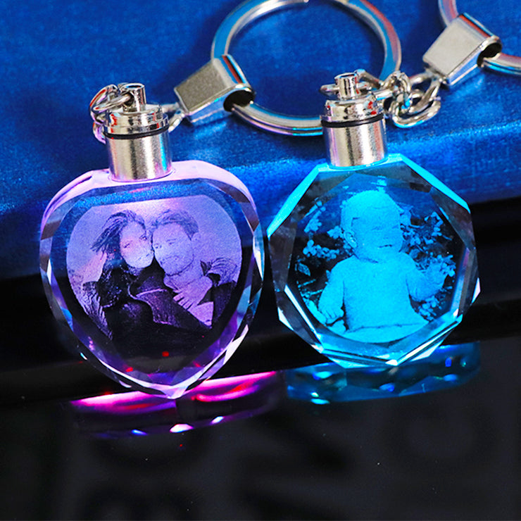 Llavero de cristal con foto personalizada
