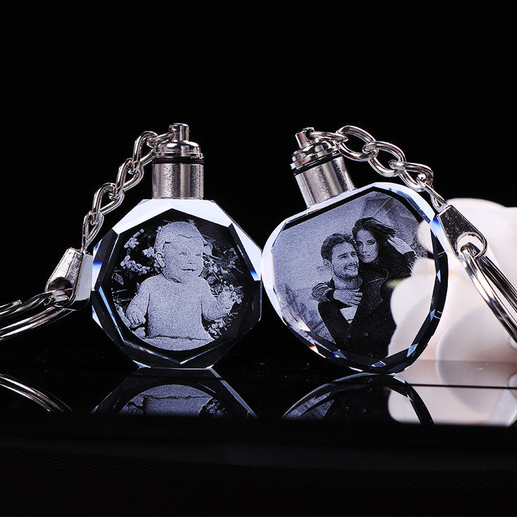 Llavero de cristal con foto personalizada