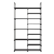 FCH Double Row 9-Layer Shoe Rack With Handles, 85.7x29.8x158cm Black