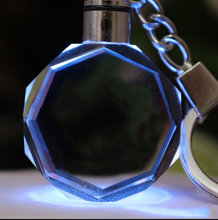 Llavero de cristal con foto personalizada