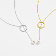 S925 Sterling Silver Brushed Ball Long Necklace