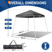 6X6ft Dark Gray Bevel, No Enclosure, Folding Shed, Oxford Cloth, Sprayed Iron Pipe, Portable