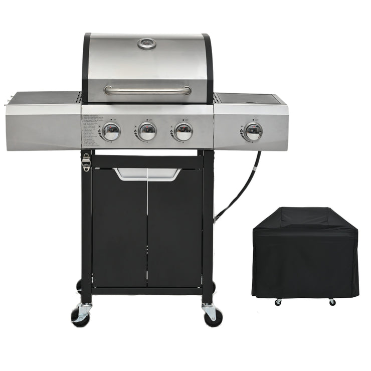 Burner Grill Stainless Gas Grill With Side Stove