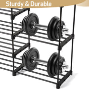 FCH Double Row 9-Layer Shoe Rack With Handles, 85.7x29.8x158cm Black