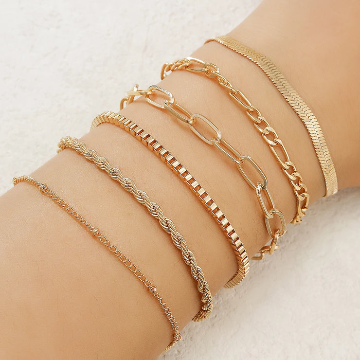 Women's Snake-Inspired Gem Bangles – 4PCS