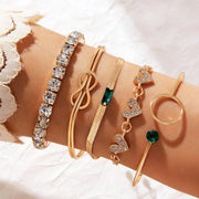 Women's Snake-Inspired Gem Bangles – 4PCS