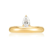 Anillo vintage de circonita para mujer
