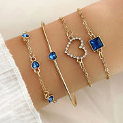 Women's Snake-Inspired Gem Bangles – 4PCS