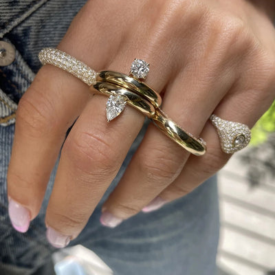 Anillo vintage de circonita para mujer