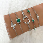Women's Snake-Inspired Gem Bangles – 4PCS