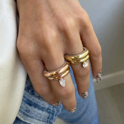 Anillo vintage de circonita para mujer