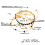 Women's Snake-Inspired Gem Bangles – 4PCS