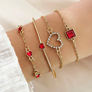 Women's Snake-Inspired Gem Bangles – 4PCS