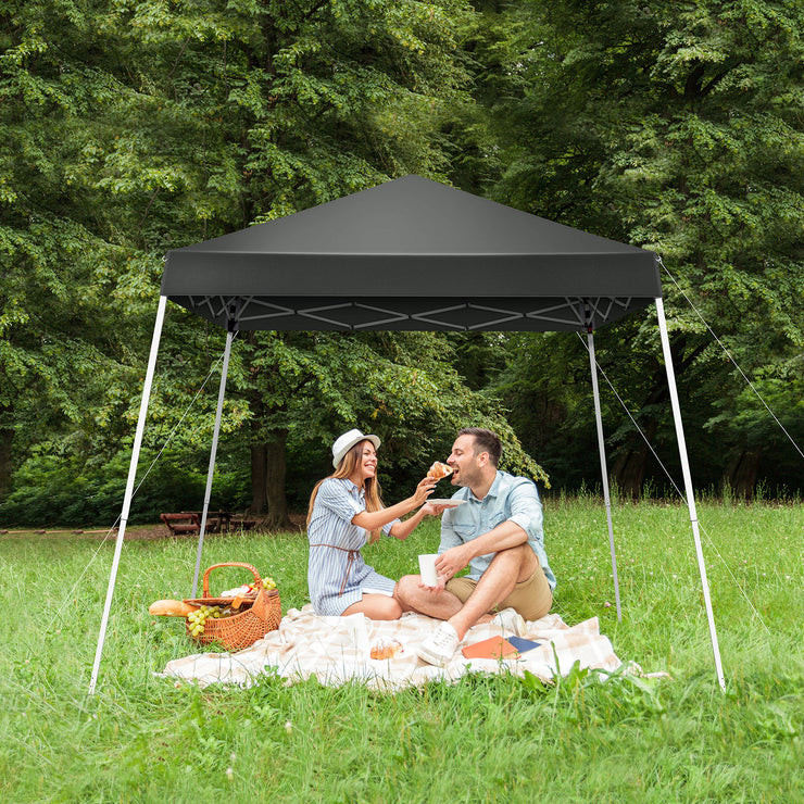 6X6ft Dark Gray Bevel, No Enclosure, Folding Shed, Oxford Cloth, Sprayed Iron Pipe, Portable