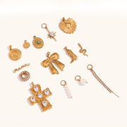 Niche Retro 18K Gold Wave Pearl Pendant