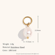 Niche Retro 18K Gold Wave Pearl Pendant
